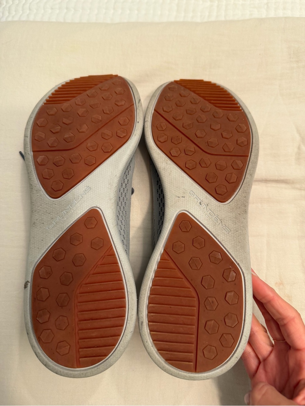 Grundéns Men's Gray Sneakers with Blue Accents - Picture 3 of 5